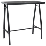 Garden Bar Set Black Tempered glass, steel, textilene Large 3073579