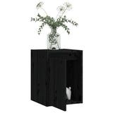 Wall Cabinets 2 pcs Black 30x30x40 cm Solid Wood Pine 813484