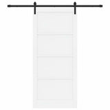 Sliding Door White and Black 93 x 211 cm Solid Pine Wood 3333209