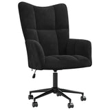 Relaxing Chair with Wheels Black Velvet 42022461