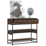 Console Table Brown Oak 90x35x80 cm Engineered Wood 849183