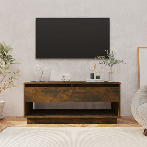 ZNTS TV Cabinet Smoked Oak 102x41x44 cm Engineered Wood 812972