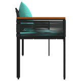 Outdoor Bench Black and Turquoise 117 x 54 x 74.5 cm 42025242