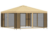 Garden Gazebo with Sidewalls 3 x 3 m Cream Polyester and Steel 900362