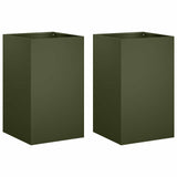 Garden Planter 2 pcs Olive Green 30 x 30 x 50 cm 8005351