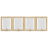 Dog Gate with Stands 4 pcs Sonoma Oak 80 x 100 cm 892044