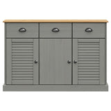 Sideboard with Drawers VIGO 113x40x75 cm Grey Solid Wood Pine 353192