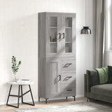 Highboard Grey Sonoma 69.5x34x180 cm Engineered Wood 3198663