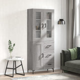 Highboard Grey Sonoma 69.5x34x180 cm Engineered Wood 3198663