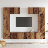 TV Cabinet Set 6 pcs Old wood 200 x 30 x 150 cm Engineered wood 3393219