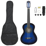 8 Piece Classical Guitar Beginner Set Blue 1/2 34" 70125