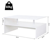 Coffee Table with Storage, 2-Tier Centre Table, Modern Living Room Table with Open Shelf and T3398P344164