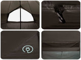 Tipi Tent Brown Grey 300 x 300 x 200 cm Polyester and Steel 42029027