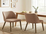 Dining Chairs Set of 2, Linen Upholstered Kitchen Chairs with Padded Seat, Curved Backrest, T3398P548733