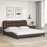 Bed Frame with LED without Mattress "Hvar" Brown 180x200 cm 3213950