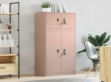 Storage Cabinet 2 pcs Pink 60 x 40 x 145 cm Steel Lockable 3438694