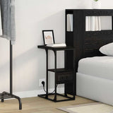 Bedside Cabinet Black Oak 41.5 x 26 x 60.5 cm Engineered Wood 859605
