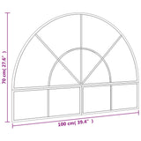 Wall Mirror Black 100x70 cm Arch Iron 3200610