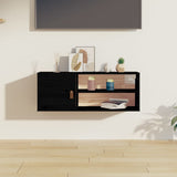 Wall Cabinet Black 80x30x30 cm Solid Wood Pine 818393