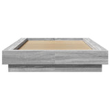 Bed Frame with LED Lights without Mattress Grey Sonoma 75x190cm 3281159