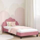 Children's Bed Frame with Headboard Pink 90 x 200 cm Velvet 42011165