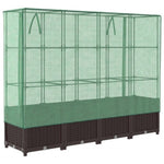 ZNTS Raised Bed with Greenhouse Cover Rattan Look 160x40x138 cm 4015802