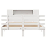 Bookcase Bed without Mattress White 140x200cm Solid Wood Pine 3322711