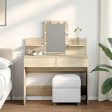 Dressing Table with LED Sonoma Oak 100x40x130 cm 848201