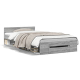 Bed Frame with Drawer without Mattress Grey Sonoma 100x200 cm 3280795