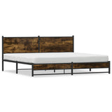 Metal Bed Frame without Mattress Smoked Oak 193x203 cm 3301383