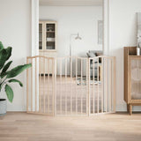 Dog Gate Foldable 3 Panels 150 cm Poplar Wood 352206