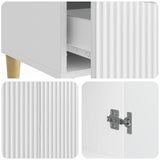 Sideboard High Gloss White 66 x 34.5 x 95 cm Engineered Wood 894669