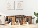Foldable Dog Gate with Stands 8 pcs Old Wood 60 cm 892167