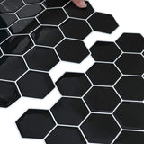 Hexagon Tile 20 pcs Black 30 x 30 cm Polyurethane and PET 42021327