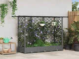 Raised Bed with Trellis and Roof Light Grey 164 x 40 x 121 cm 42032594