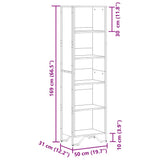 Bookcase Grey Sonoma 50x31x169 cm Engineered Wood 848617