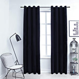 Blackout Curtains with Rings 2 pcs Velvet Black 140x175 cm 134488