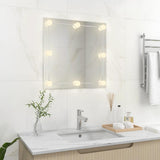 Wall Mirror with LED Lights Square Glass 3078638