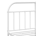 Metal Bed Frame without Mattress with Headboard White 140x190cm 353684