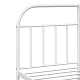 Metal Bed Frame without Mattress with Headboard White 140x190cm 353684