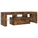 TV Cabinet with LED Lights Smoked Oak 120x35x40 cm 815666