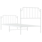 ZNTS Metal Bed Frame with Headboard and Footboard White 90x200 cm 373947