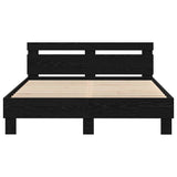 Bed Frame with Headboard Black oak 160 x 200 cm Engineered wood 3333941
