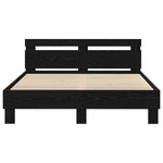Bed Frame with Headboard Black oak 150 x 200 cm Engineered wood 3333944