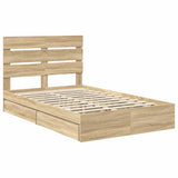 Storage Bed with Drawer Sonoma Oak 120 x 190 cm Engineered Wood 3411914