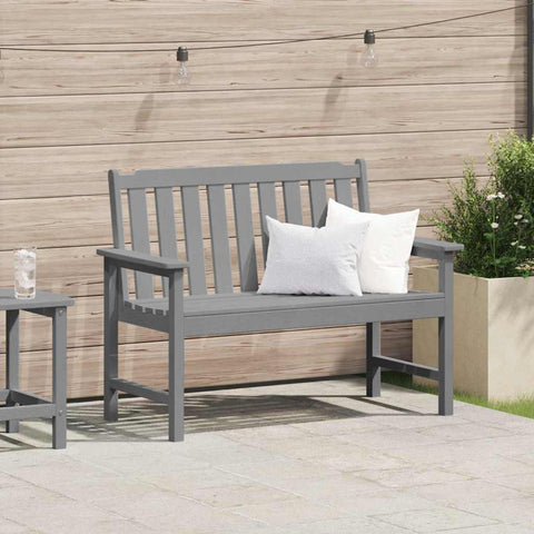 Garden Bench with Cushion Light Grey 120 x 59 x 88cm HDPE 42006603