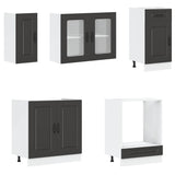 8 Piece Kitchen Cabinet Set Kalmar Black Engineered Wood 3314792