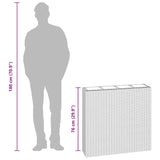 Garden Raised Bed with 4 Pots 2 pcs Poly Rattan Brown 279083