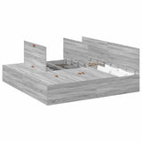 Storage Bed Frame Grey Sonoma 200 x 200 cm Engineered Wood 3335362