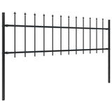 Garden Fence with Spear Top Steel 1248x60 cm Black 277599